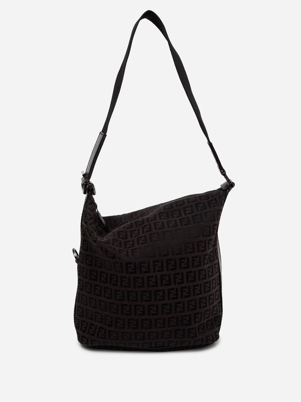 Fendi Black Canvas/Leather Zuccha Shoulder bag